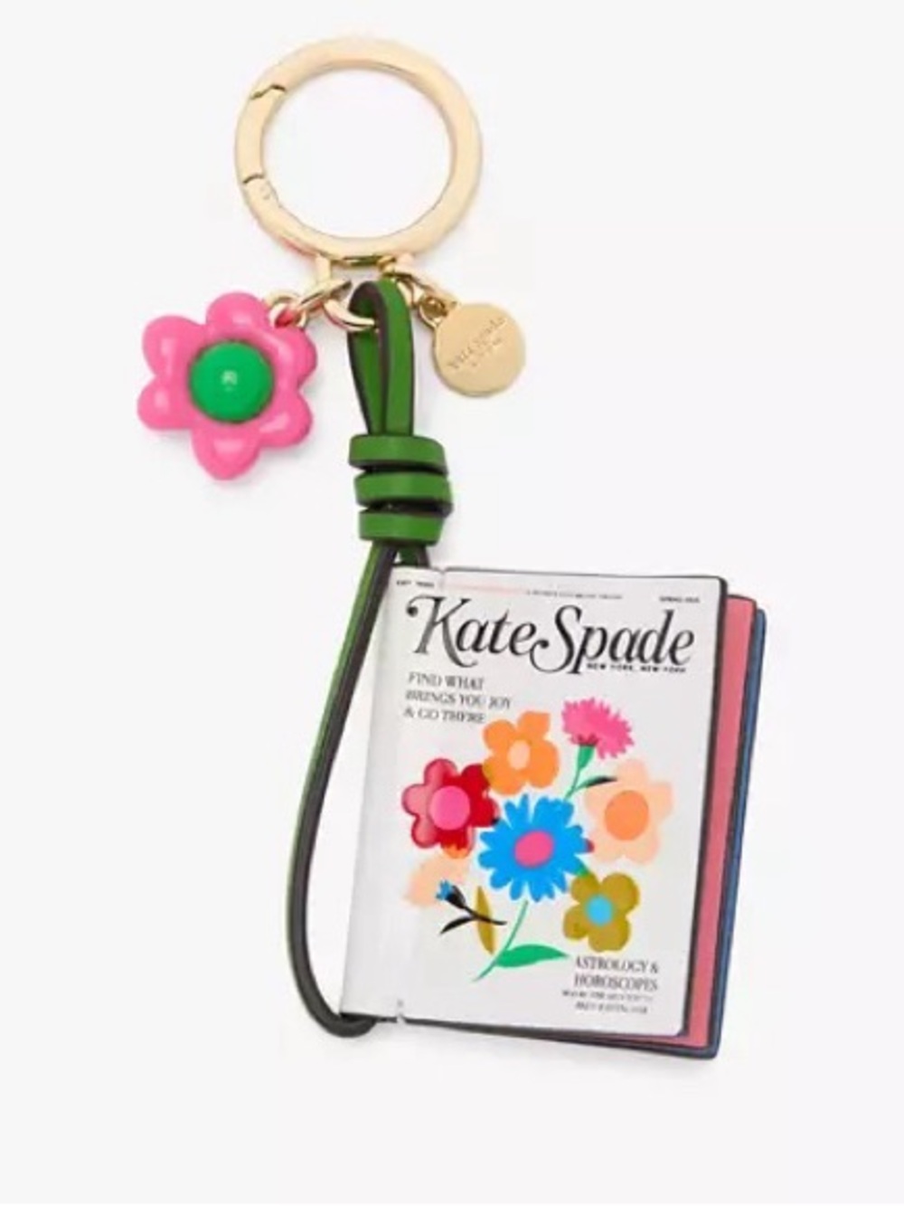 NWT Kate Spade Fresh Picks Magazine Bag Charm Key Fob Hard to find